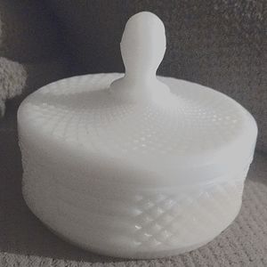 Milk glass candy jar